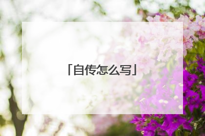 自传怎么写