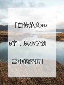 自传范文800字，从小学到高中的经历