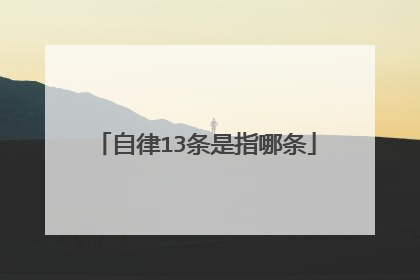 自律13条是指哪条