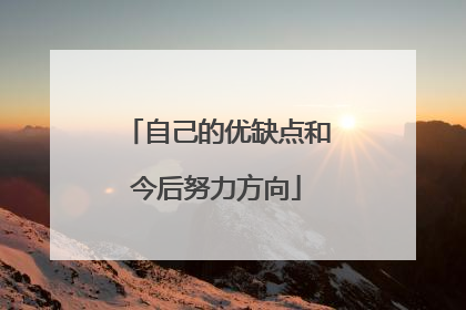 自己的优缺点和今后努力方向