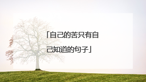 自己的苦只有自己知道的句子