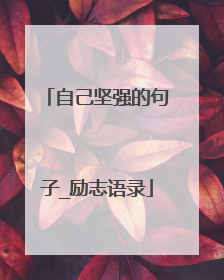 自己坚强的句子_励志语录