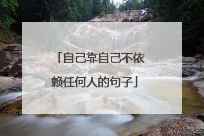 自己靠自己不依赖任何人的句子