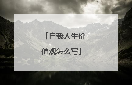 自我人生价值观怎么写