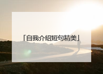 自我介绍短句精美