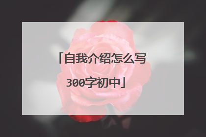 自我介绍怎么写300字初中
