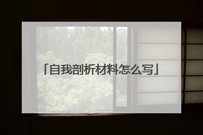 自我剖析材料怎么写