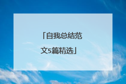 自我总结范文5篇精选