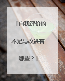 自我评价的不足与改进有哪些？