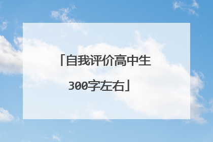 自我评价高中生300字左右