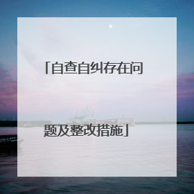 自查自纠存在问题及整改措施