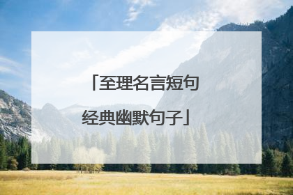 至理名言短句经典幽默句子