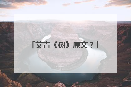 艾青《树》原文？