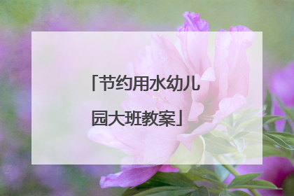 节约用水幼儿园大班教案