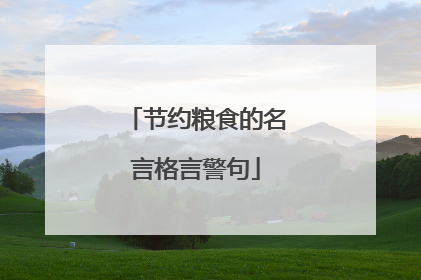 节约粮食的名言格言警句