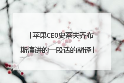 苹果CEO史蒂夫乔布斯演讲的一段话的翻译