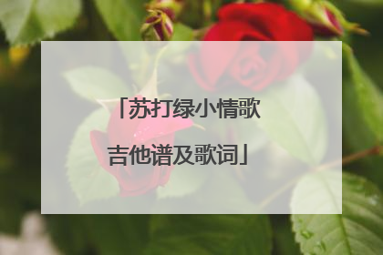 苏打绿小情歌吉他谱及歌词