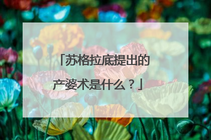 苏格拉底提出的产婆术是什么？