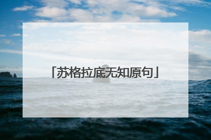 苏格拉底无知原句