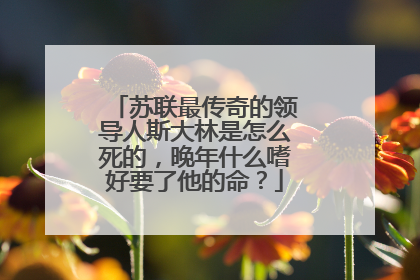 苏联最传奇的领导人斯大林是怎么死的，晚年什么嗜好要了他的命？