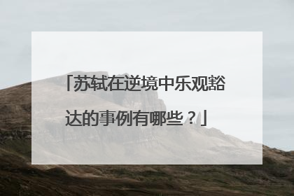 苏轼在逆境中乐观豁达的事例有哪些？