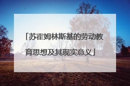 苏霍姆林斯基的劳动教育思想及其现实意义
