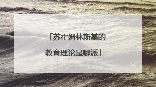 苏霍姆林斯基的教育理论是哪派