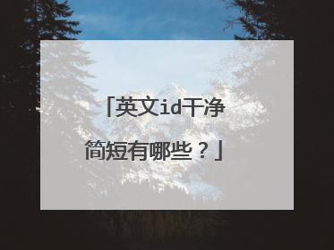 英文id干净简短有哪些?