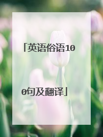 英语俗语100句及翻译