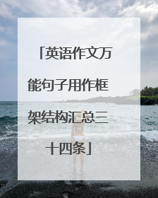 英语作文万能句子用作框架结构汇总三十四条