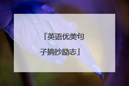 英语优美句子摘抄励志