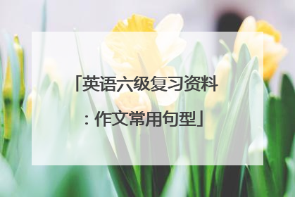 英语六级复习资料:作文常用句型