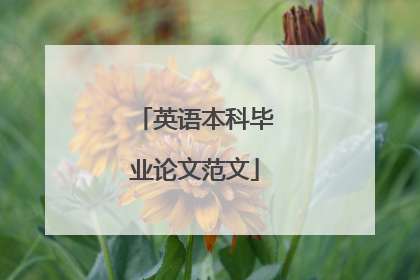 英语本科毕业论文范文