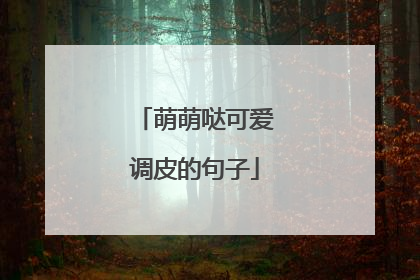 萌萌哒可爱调皮的句子