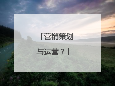 营销策划与运营?