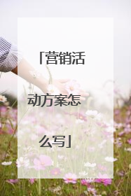 营销活动方案怎么写