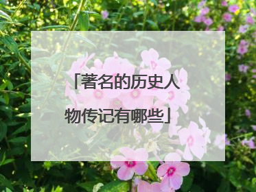 著名的历史人物传记有哪些
