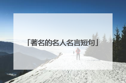 著名的名人名言短句