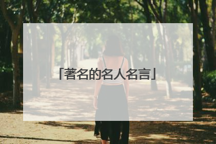著名的名人名言