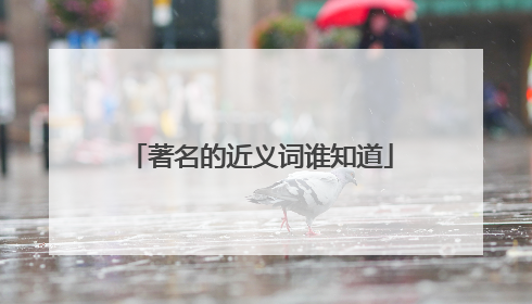 著名的近义词谁知道