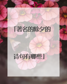 著名的除夕的诗句有哪些
