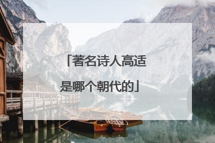 著名诗人高适是哪个朝代的