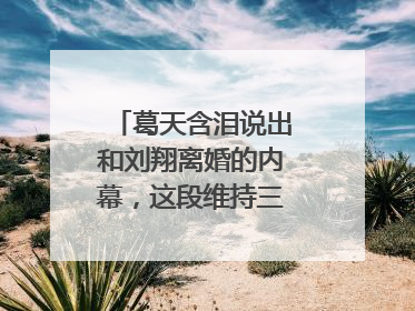 葛天含泪说出和刘翔离婚的内幕，这段维持三年的婚姻，究竟发生了什么？