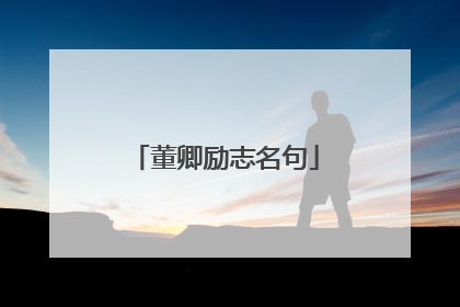 董卿励志名句