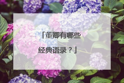 董卿有哪些经典语录？