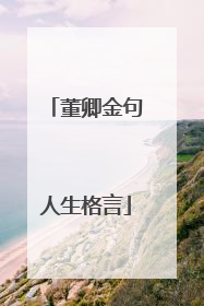 董卿金句人生格言