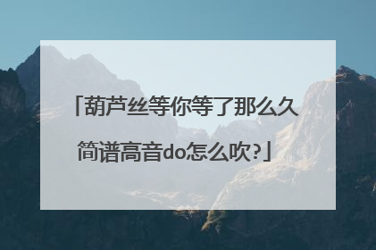 葫芦丝等你等了那么久简谱高音do怎么吹?