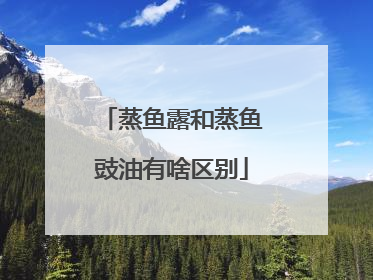 蒸鱼露和蒸鱼豉油有啥区别