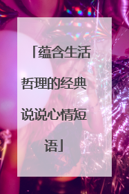蕴含生活哲理的经典说说心情短语