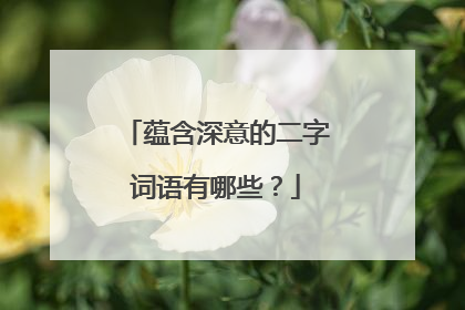 蕴含深意的二字词语有哪些？